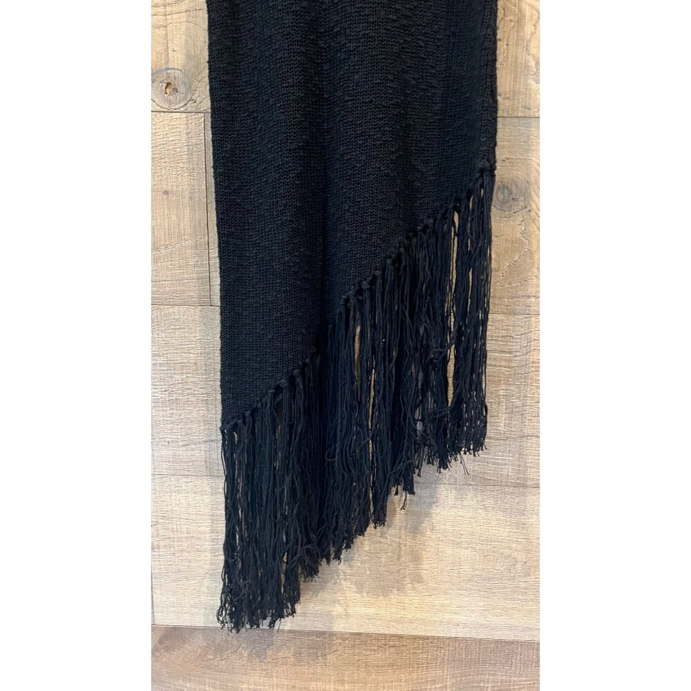 Rails Rylee Fringe-Trim Black Knit Midi Dress Siz… - image 7